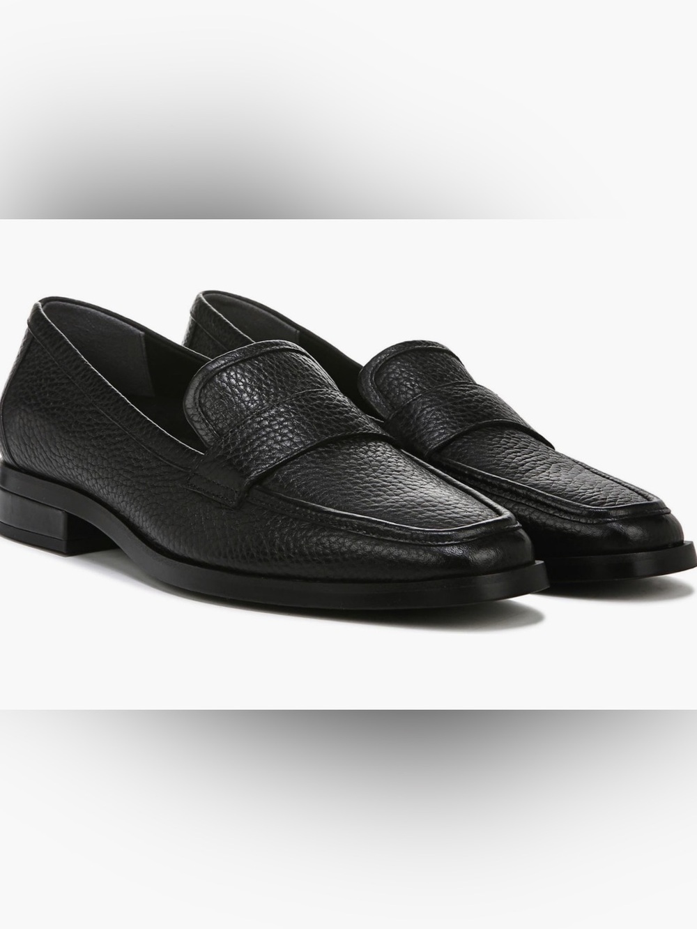 Vionic Sellah Square Toe Loafer | Size 9 | Black Pebbled Leather